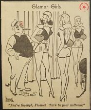c1945 Glamor Girls Daily Comic Strip Stylishly Dressed Women Football Uniforms picture