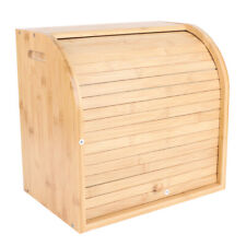 2-Layer Bread Box Bread Keeper Bamboo Wood With Lid Kitchen Storage Containers picture