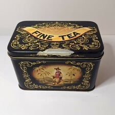 John Wagner and Sons,Philadelphia, Asian Tea, Tin, Hinged Canister, Black, Gold picture