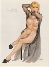 VARGAS GIRL 1960s Alberto Vargas Playboy Art Print Blonde Sheer Robe 21x28cm PLA picture