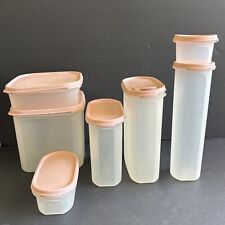 Vintage Tupperware Modular Mates Pink Lids 14 Pcs Oval Square Containers picture