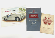 Rare Triumph Sports Car Owners Instruction Manual Booklet For TR2 TR3 w/Brochure picture