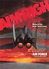 Air Force Aim High Reach For New Horizons 80'S Vtg Full Page Print Ad 8X11 picture