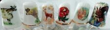 Ten cute animal related English bone china thimbles picture