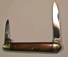 Vintage Christians Solingen Germany 2 Blade Folding Pocket Knife Wooden Handles picture
