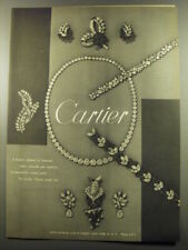 1959 Cartier Jewelry Ad - A flawless shimmer of diamonds, rubies, emeralds picture