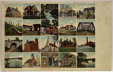 West Lebanon NH Multiple View Antique Postcard 20 Views of Town Grafton County picture