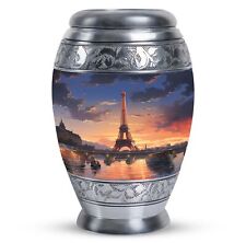 Large Decorative Urn Eiffel Tower River Boat View (10 Inch) Large Urn picture
