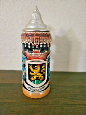 Vintage Original King German Bayern # 1000-W Heidelberg Beer Stein Pewter Lid picture