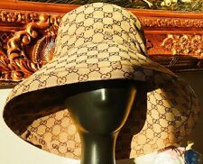 Gucci GG Beige Canvas Denim Monogram Jacquard Wide Brim Bucket Hat  picture