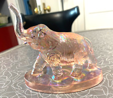 Princess House crystal glass Pink Iridescent elephant figurine circus 1980 picture