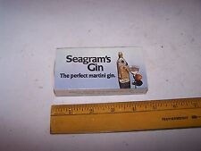 Vintage SEAGRAM'S GIN MARTINI Wood Matches Match Box Made in Japan ODD SIZE BOX picture