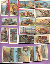 1927 W.D. & H.O. WILLS CIGARETTES ENGINEERING WONDERS 25 TOBACCO CARD LOT picture