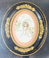 ANTIQUE 19th Century GOLD GILT CARVED ORNATE GESSO OVAL FRAME 12x10 Magnificent picture