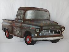 Metal Wall Art Deco Chevy Truck Route 66 Large 24x14.5in #94A picture