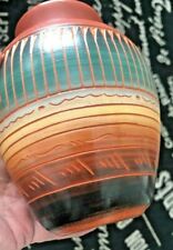 VTG NAVAJO Native ART POTTERY VASE Hand Thrown POT SIGNED Clay Grooved Jug a picture