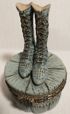 Vintage Trinket Pill Box LEONARDO COLLECTION Victorian Style Boots (B1) picture