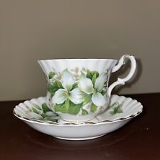 Vtg Royal Albert Trillium coffee tea cup & Saucer Bone China Gold Trim England picture