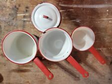 Vintage Red And White Enamelware picture