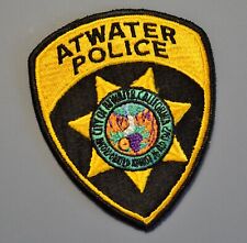 Atwater Police Older Gold and Black Patch ++ Mint Merced County CA picture