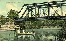 A View of Boaters Under the Bridge Over Crooked Creek, Centralia IL 1909 picture