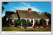 Cape Cod MA-Massachusetts Scenic White Cottage Flower Garden Vintage Postcard picture