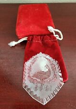 COLLECTIBLE 1989 WATERFORD 6 GEESE A LAYING CRYSTAL ORNAMENT.CASE.POUCH.NO CHIPS picture