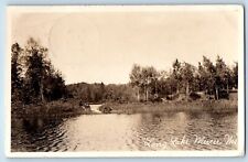 Mercer Wisconsin WI Postcard RPPC Photo View Of Long Lake 1923 Posted Vintage picture