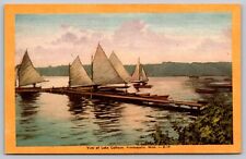 Postcard View of Lake Calhoun Sailboats and Dock Minneapolis Minnesota c1930s picture