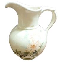 McCoy Pottery 7.5” tall Pitcher Pink Peonies #7541. USA Cottagecore  Shabby Chic picture