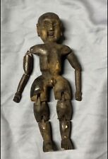 Rare Early 20th Century Carved Wood Chinese Jointed Doll Or Buddha ? WOW  picture