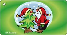 Santa & Tree Novelty Aluminum Key Chain Holiday Christmas picture
