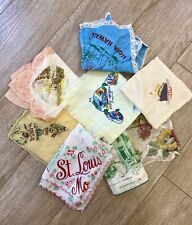 Vintage Travel Landmark Souvenir Vacation Novelty Hankie Hanky Lot Of 8 As Is picture