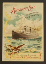 American Line Southampton New York Service Trade Card 5