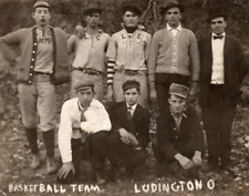 Ludington Ohio Basketball Team Baseball Uniforms Real Photo Postcard Sports picture