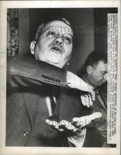 1949 Press Photo Dr.Harold C.Urey, Atomic Scientist at press conference picture