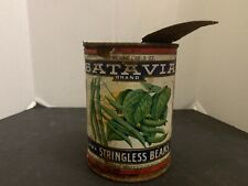 Antique Batavia Brand Stringless Beans Tin Sprague Warner Co. Chicago picture