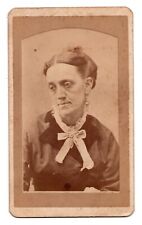 ANTIQUE CDV CIRCA 1870s S.C. ABBOTT OLD LADY IN FANCY DRESS HERKIMER NEW YORK picture