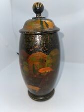 Marked Made In Kashmir 1950’s Lacquered Lidded Wooden Jar picture