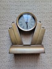 Lux Art Deco Styled Brass Clock Single AA Battery Operated 8