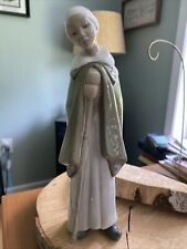 Vintage Ethan Allen Porcelain Woman with Stick And Cape Figurine #43-3108 -ITALY picture