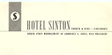1940s HOTEL SINTON CINCINNATI OHIO LAWRENCE E JONES STATIONARY LETTERHEAD  Z731 picture