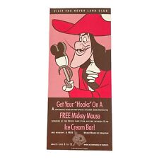 Disney Never Land Club Card Captain Hook Polynesian Resort Advertisement Vintage picture