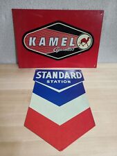Lot Standard Chevron Station & Rare Camel Red Kamel Cigarettes 1996 Tin Signs picture