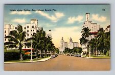 Miami Beach FL-Florida, Hotels Along Collins Avenue, Antique Vintage Postcard picture