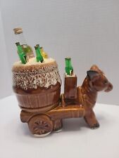 Vintage San Marcos Mexican Glazed Donkey Cart Alcohol Brandy Cerveza XX  1950s  picture