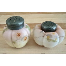 Vintage Mt. Washington Salt & Pepper Shakers Tomato Shaped Painted Floral Daisy picture