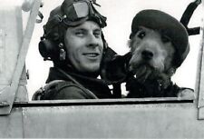 Military Pilot and his Airedale WWII era gentleman's gay photo collection 4x6 picture