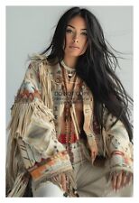 GORGEOUS YOUNG SEXY NATIVE AMERICAN LADY LONG HAIR 4X6 FANTASY PHOTO picture