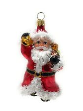 Polish Gallery Christmas Tree Ornament Blown Glass Classic Santa 5 inch picture